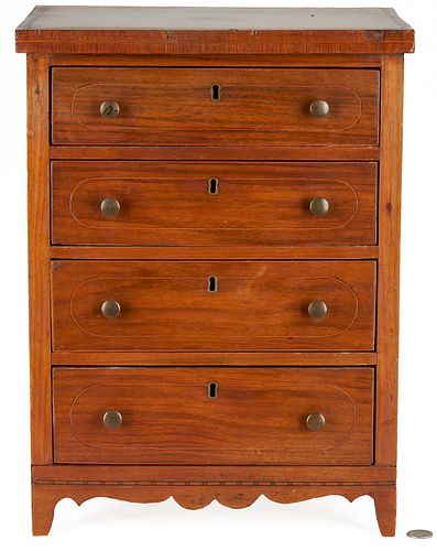 Miniature Inlaid Federal Style Chest of Drawers, 20th century