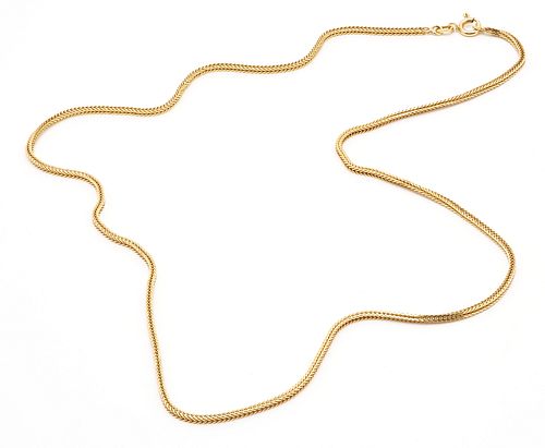 18K Wheat Link Box Chain Necklace