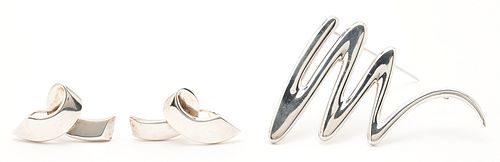 Tiffany & Co. Paloma Picasso Sterling Brooch & Earrings