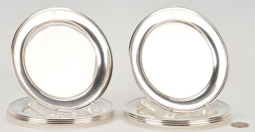 Set of 8 Weidlich Sterling Silver Bread Plates