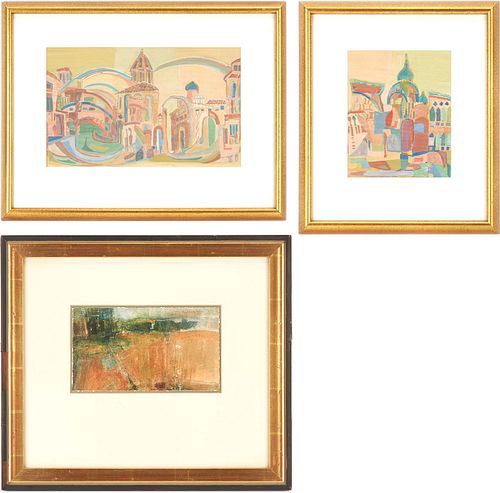 3 Watercolor Paintings, incl. Helene Glass