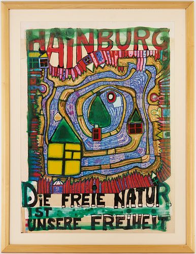 Friedensreich Hundertwasser Poster, Hainburg - Die Freie Natur Ist Unsere Freiheit