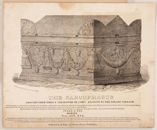 Cdre. Jesse D. Elliott ALS plus Andrew Jackson related Sarcophagus Print