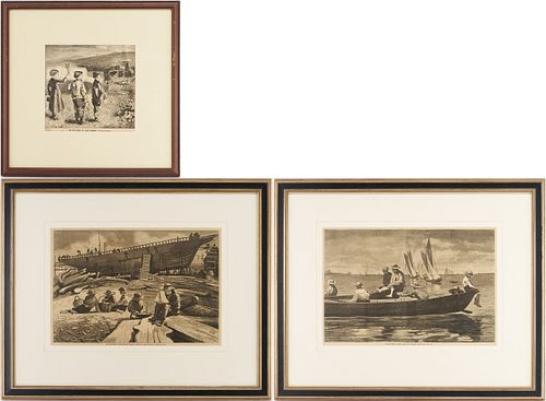 3 Framed Illustration Prints after Winslow Homer