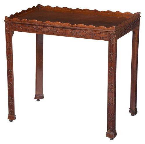 George III Carved Mahogany Silver Table