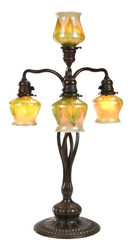 Tiffany Studios Four Light Tulip Lamp
