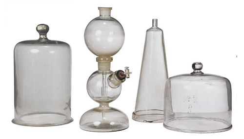 Three Glass Cloches and Kipps Laboratory Apparatus