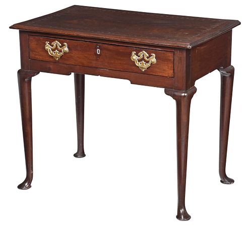 MESDA Documented Charleston Queen Anne Brass Inlaid Mahogany Dressing Table