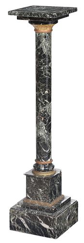 Neoclassical Style Verde Antico Marble Pedestal