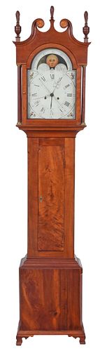 American Chippendale Cherry Tall Case Clock