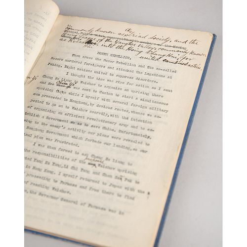 Sun Yat-sen Hand-Annotated Typed Manuscript: "How China Was Made a Republic"