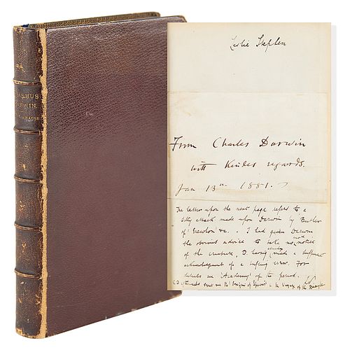 Charles Darwin Autograph Letter Signed and Signature in Book - once the property of Virginia Woolf