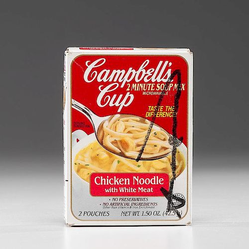 Andy Warhol Signed Campbell's Chicken Noodle Soup Box