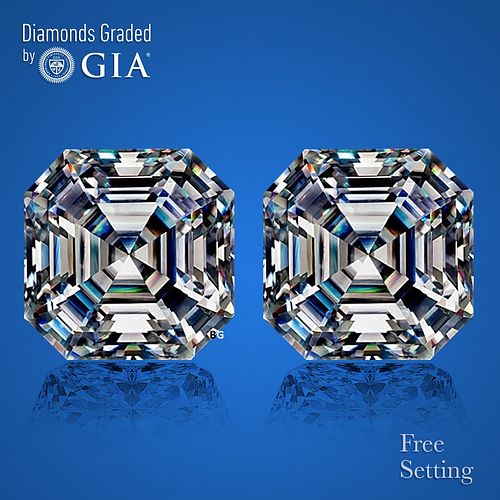 5.01 carat diamond pair, Square Emerald cut Diamonds GIA Graded 1) 2.50 ct, Color G, VVS2 2) 2.51 ct, Color G, VVS2 . Appraised Value: $185,900 
