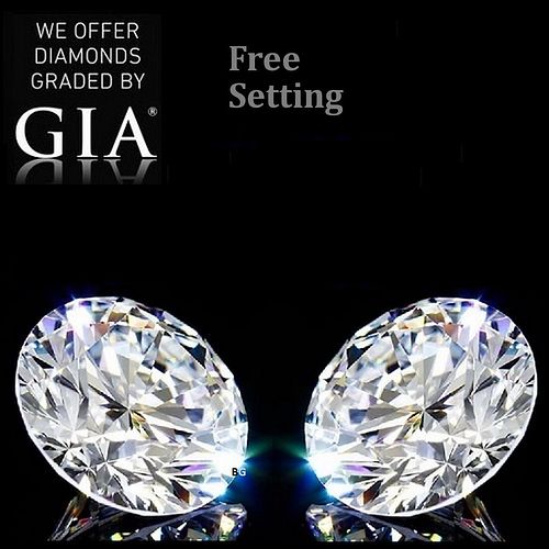 10.10 carat diamond pair, Round cut Diamonds GIA Graded 1) 5.01 ct, Color G, VS2 2) 5.09 ct, Color G, VS2. Appraised Value: $1,060,400 