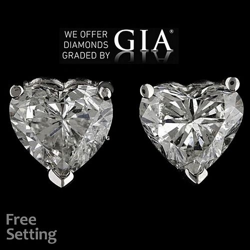 8.04 carat diamond pair, Heart cut Diamonds GIA Graded 1) 4.02 ct, Color D, VS2 2) 4.02 ct, Color E, VS2. Appraised Value: $723,500 