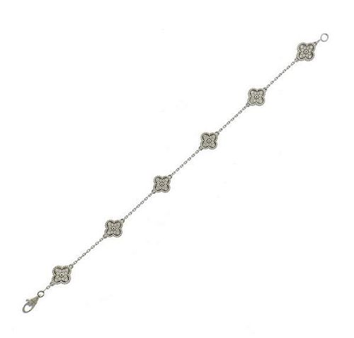 Van Cleef &amp; Arpels Alhambra 18K Gold Diamond  6 Motif Bracelet