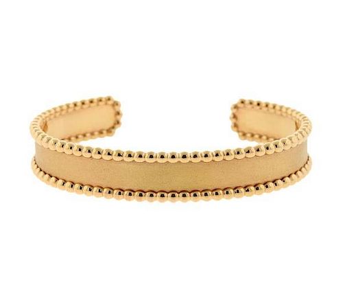 Van Cleef &amp; Arpels Perlee 18K Gold Cuff Bracelet
