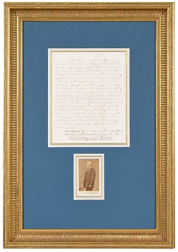 Hand Written Letter and Signed Carte De Visite, General Robert E. Lee