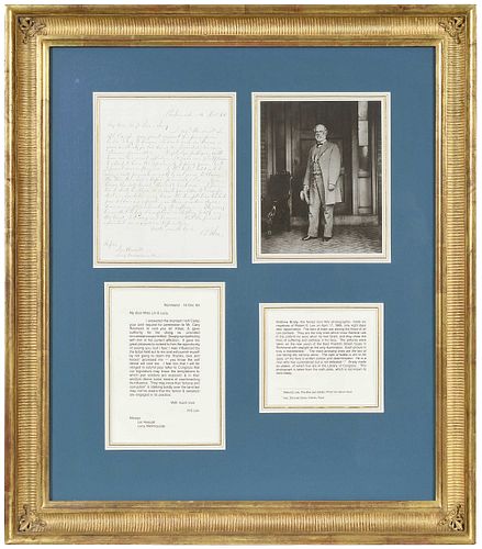 General Robert E. Lee Hand Written and Signed Letter with Brady Image 