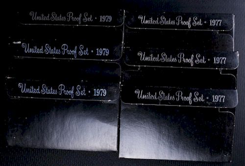 U.S. Mint Coin Proof Sets, 1977 & 1979, Set of Six