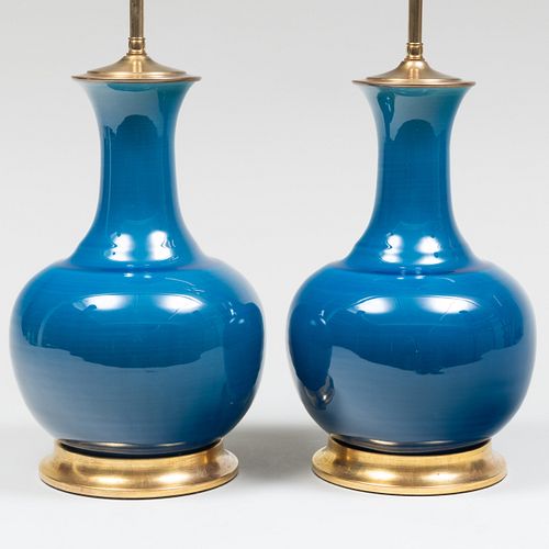 Pair of Christopher Spitzmiller Porcelain Lamps