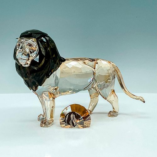 2pc Swarovski Crystal Figurine, Lion Akili and Paperweight
