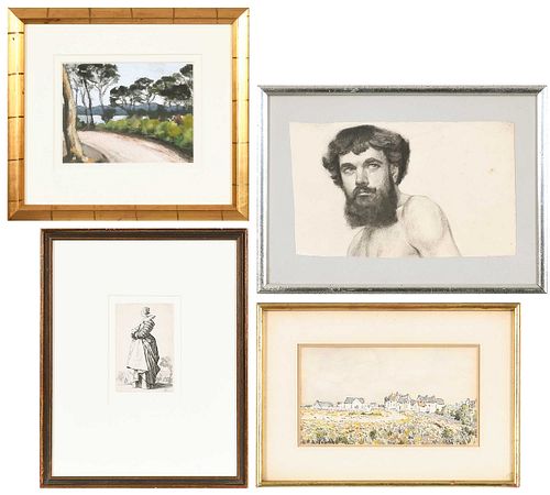 Collection of Four Framed French Works of Art