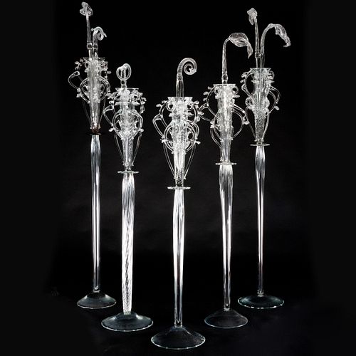 Suite of Five Boris Sipek Vasiform Glass Sculptures