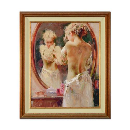 Pino (1939-2010), "Contemplation" Framed Limited Edition Artist-Embellished Giclee on Canvas. Numbered and Hand Signed with Certificate of Authenticit