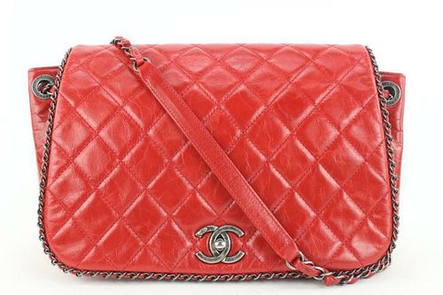 CHANEL QUILTED LEATHER CHAIN AROUND FLAP BAG