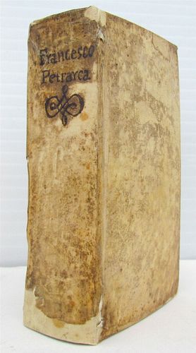 ANTIQUE POETRY BY PETER RALPH, 1739 BOOK VELLUM BOUND FRANCESCO PETRARCA'S RIME