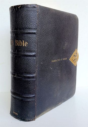 US SENATOR HAMILTON KEAN'S ANTIQUE 1884 BIBLE IN ENGLISH AMERICA