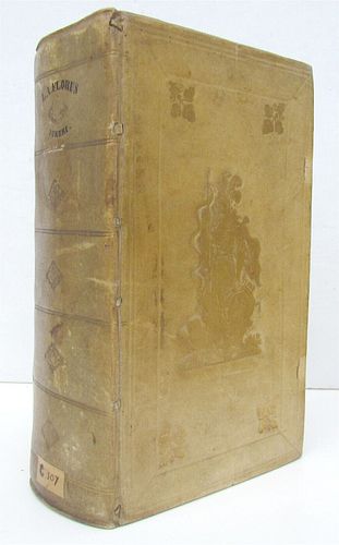 ANTIQUE ROMAN ARMORIAL VELLUM BINDING, 1744, ILLUSTRATED WITH AN ANTIQUE MAP BY FLORUS