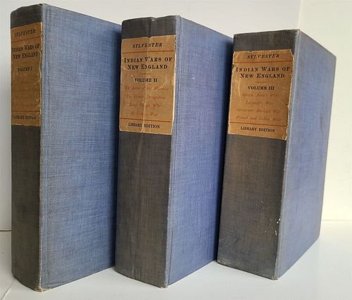 THREE VOLUMES ON THE 1910 INDIAN WARS IN NEW ENGLAND BY HERBERT M. SYLVESTER AMERICAN