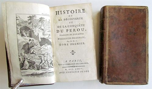 1774: AN ANTIQUE ILLUSTRATED TWO-VOLUME HISTORY OF PERUVIAN DISCOVERY AND CONQUEST WITH MAP