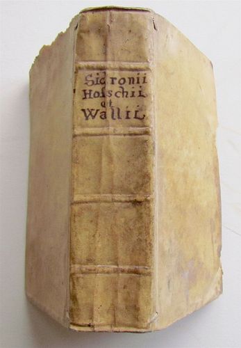 HOSSCHIUS AND WALLIUS (1696) ANTIQUE VELLUM BOUND 17TH CENTURY POETRY