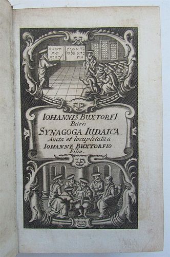 1661 BUXTORF ANTIQUE VELLUM BOUND IN LATIN SYNAGOGA JUDICA