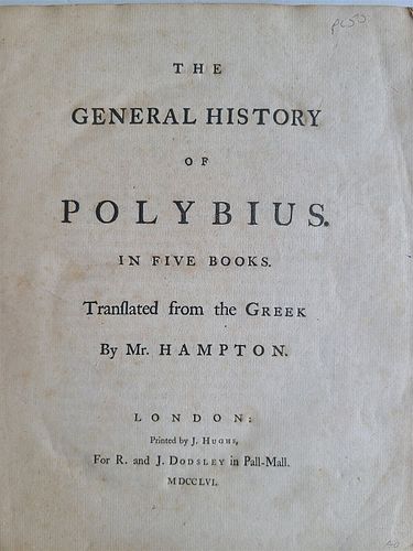 THE WHOLE CHRONICLE OF POLYBIUS ANCIENT IN ENGLISH, 1756