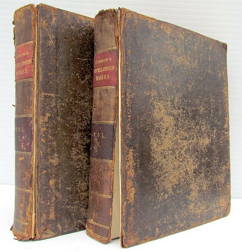 TWO ANTIQUE VOLUMES OF EDWARD GIBSON'S MISCELLANEOUS WORKS IN ENGLISH FROM 1796
