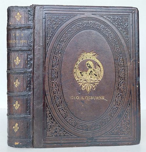 ANTIQUE ENGLISH CHILDREN'S BIBLE FROM THE 1880S ELEGANTLY DETAILLED