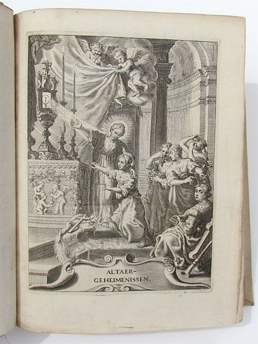 ANTIQUE ILLUSTRATED DUTCH POETRY ALMATER - GEHEIMENIANSEN VELLUM BINDING 1718