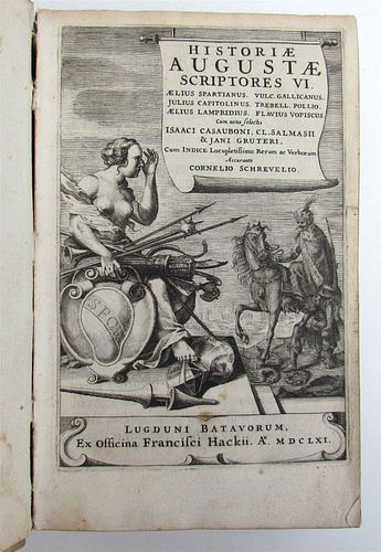 C. SCHREVELIUS, ED., HISTORIAE AUGUSTAE SCRIPTORES, 1661 ANCIENT VELLUM BOUND