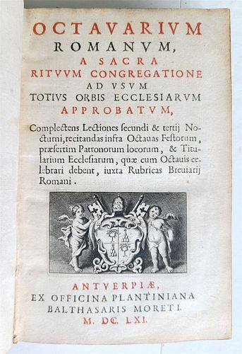 1661 PLANTIN PRESS ANTIQUATED OCTAVARIUM ROMANUM
