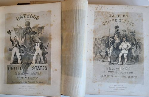 1858 US ARMY MARINE AND LAND 2 VOLUMES VINTAGE AMERICANA ILLUSTRATED
