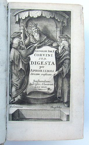 1642 ANTIQUE VELLUM BOUND IN LATIN BY ARNOLDI CORVINI DIGESTA PER APHORISMOS