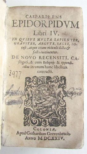 1624 ENS EPIDORPIDUM ANTIQUUM CASPARIS