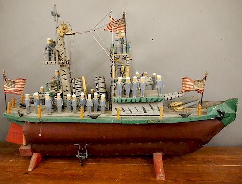 Folk Art WWII battleship