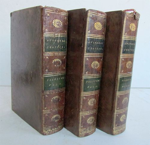 COMOEDIAE 3 VOLUMES AUTORES CLASSICI SERIES ANTIQUE M. ACCII PLAUTI 1788