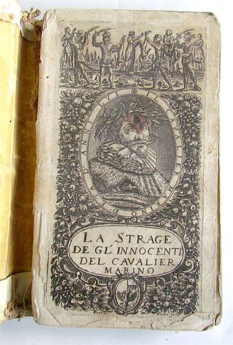 THE 1630S SAW THE INVENTION OF THE ITALIAN LA STRAGE DEL CAVALIER MARINO VINTAGE VELLUM.